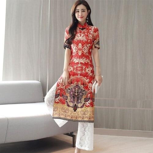 Two piece set top and pants pantsuit women mother of the bride pant suits women two piece set chinese oriental dresses Q180