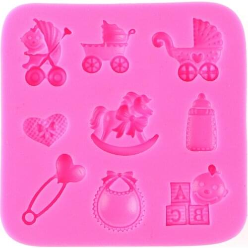 Hot Baby Shower Party Silicone Mold chocolate Fondant moulds baking DIY cake Decorating Tools Free Shipping T0476