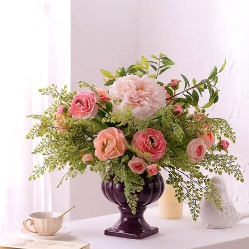 American Style Fashion Ceramic Flower Vase Decoration Rustic Home Decor Aesthetic Room Decor White Vase Decoration For Home