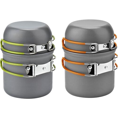 Outdoor Camping Cookware Set Portale Tableware Cooking Travel Cutlery Utensils Pot Pan Hiking Picnic Tools Handle Dropshipping