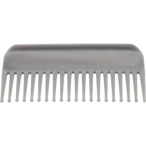 Plastic Wide Teeth Comb Wavy Hair Styling Detangling Comb Round Tips Grey
