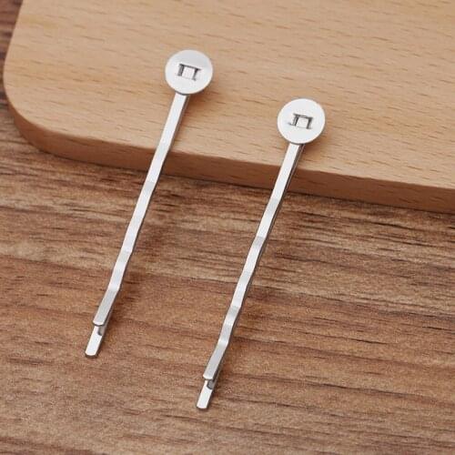 200pcs 8mm Flat Circle Glue Pad Hair Clip Hairpins Curly Wavy Grips Hairstyle Hairpins Women Bobby Pins Styling Hair Accessories