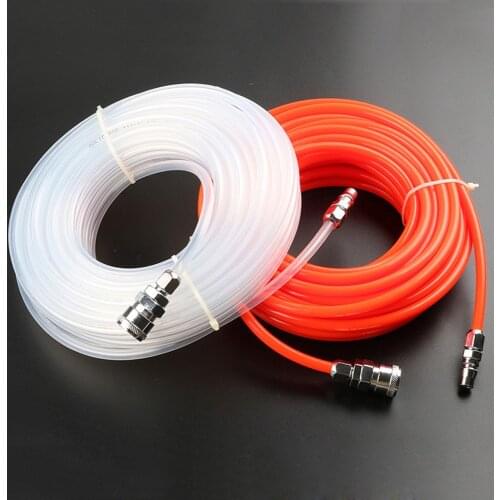 10M/15M/20M Pneumatic Pipe Air Tube Compressor Hose With Connector Straight Tube High Pressure Flexible PE European/Japane Joint