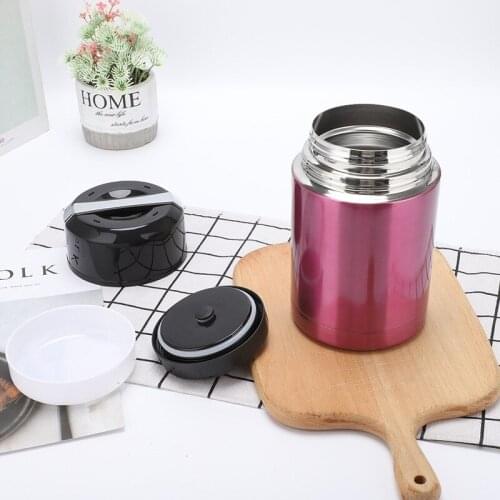 800 /1000ml Portable Vacuum Braising Pot Heat Preservation Lunch Insulation Pot Cook Porridge Soup Container Keep Cold And Warm