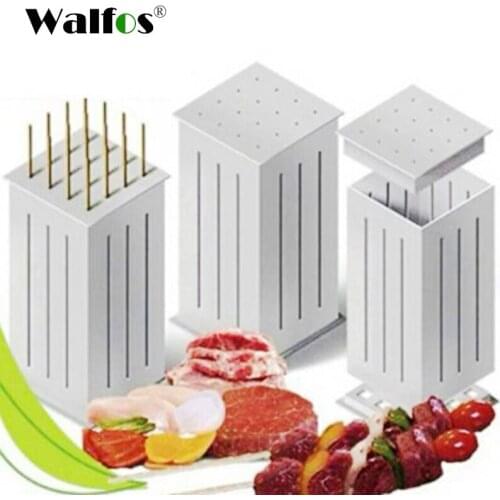 WALFOS Barbecue Skewer BBQ Grill Accessories Tools Brochettes BBQ Meat Skewer Machine Kebab Maker Set
