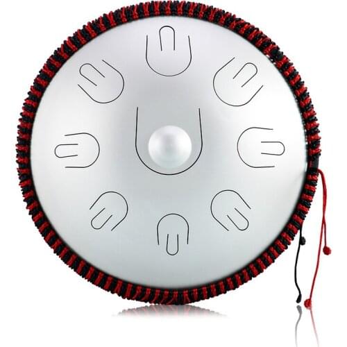 Hluru Steel Tongue Drum 14 Inch 9 Note D Minor Handpan Percussion Instrument Hand Drum Yoga Meditation Beginner