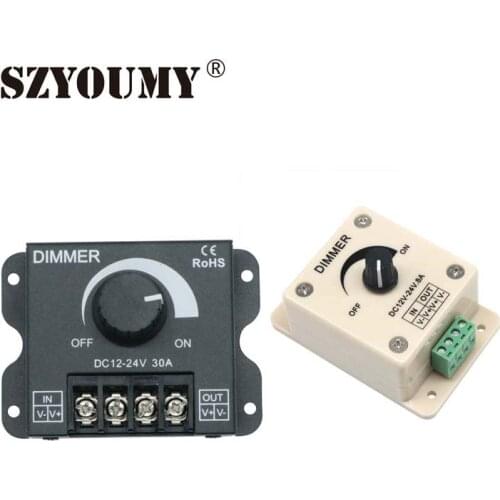 SZYOUMY 8A/30A LED Dimmer DC 12V 24V 360W Adjustable Brightness Lamp Bulb Strip Driver Single Color Light Power Supply 5050 3528
