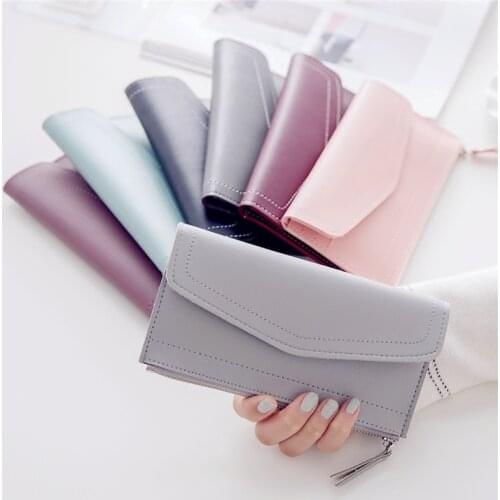 Ultra Thin Envelope Wallet Women Mobile Phone Bag Money Purses Female Coin Purse Card Holder Long Wallets Student Zipper Hasp