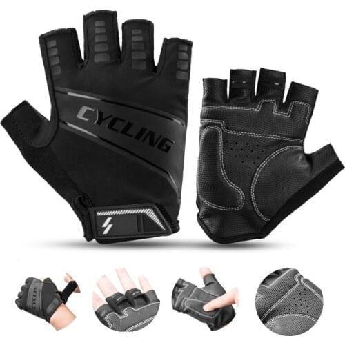 Cycling Gloves Half Finger Gel Tactical Gloves Shockproof Anti-skidding Breathable MTB Racing Bike Motorcycle Gloves Leather