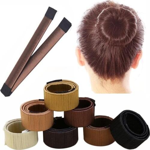 Magic Women Synthetic Twist Hair Bun Maker Donut Headband Styling Braid Holder Hair Band Easy Quick Bun Making Tool