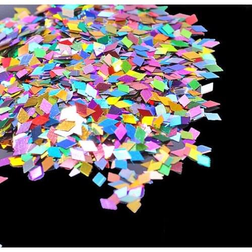 1Box 10ML Holo Nail Art Decoration Rhombus Nail Art Acrylic Glitter Diamond Shape Sequin Powder 3D Slice Spangles DIY Nail Tools