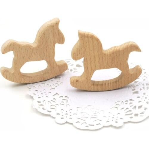 10PCS Trojan horse GERMANY beech teether COCOKHORSE ANIMAL wood pendant for baby mother accessory Australia SGS SAFE EA297