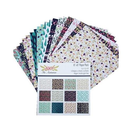 12sheets In Autumn leaves scrapbook paper origami paper DIY Card Making Handmade Home deco gift Background arts and crafts 1 ord