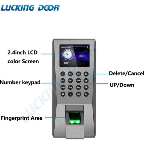 2.4 inch LCD fingerprint access control employee time attendance biometric access control USB download data 3000 user