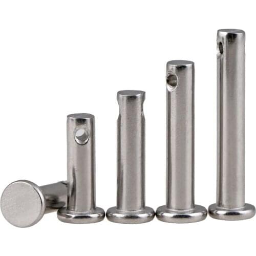 5PCS M3 M4 M5 M6 GB882 304 Stainless Steel Pin Shaft Flat Head with Hole Cylindrical Locating Pin