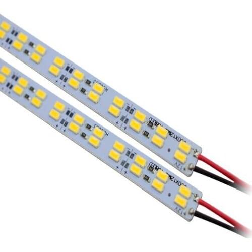 50CM Double Row 5630/5730 SMD 72 LED Strip Bar Light DC12V 14W Aluminium Alloy Rigid Bar Lamp Fr Cabinet White/Warm