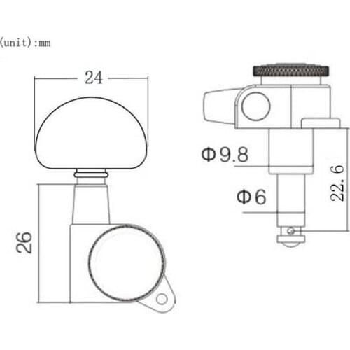 6 Pcs Guitar Machine Metal Tuners (3 Left 3 Right) - String Tuning Key Pegs Replacement for Electric Guitars (Silver)