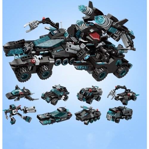 714pcs Enlightenment 1413 Shadow Pulse Chariot 8-in-1 Assembly Toy Assembly Building Block Set Gifts