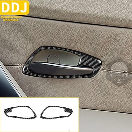Carbon Fiber Accessories Car Inside Door Open Handle Frame Trim Sticker Left Right For Bmw Z Z4 E85 E86 2003-2008 Roadster