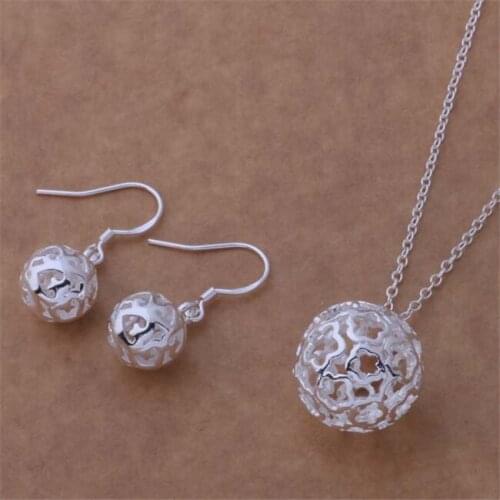 AS224 Hot Sale Silver Plated Plated Fine Jewelry Sets,Wholesale High Quality Classic Earring 317 + Necklace 338