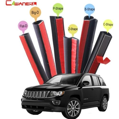 Cawanerl Car Rubber Seal Strip Kit Noise Insulation Seal Edge Trim Weatherstrip Self-Adhesive For Jeep Compass Patriot Liberty