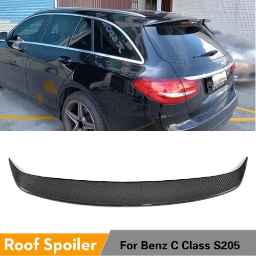 Carbon Fiber / FRP Car Rear Wing Lip Roof Spoiler for Mercedes-Benz C Class S205 Wagon Hatchblack 4 Door 15 - 18 Not fit for AMG