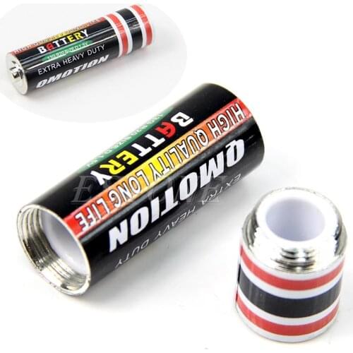 Battery Shaped Secret Stash Safe Money Pill Cases Splitters Hidden Container Screw Box Case