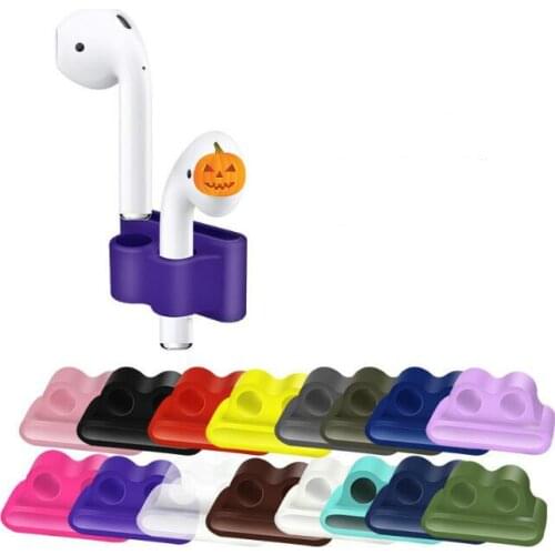 FreeShip 50pcs For Apple Airpods Earphone Holder Case Cover For Iwatch Strap Anti-lost Silicone Sleeve Watch Strap With Bracket