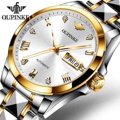 Men’s Watches OUPINKE Top Brand Watches Stainless Steel Mechanical Fully Automatic Watches Business Watches Mechanical Watches