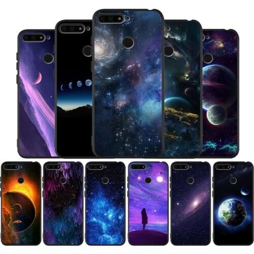 Galaxy art black Silicone Phone Case For Huawei honor 30 8 8X 9 10 10 Lite 20 Mate 10 20 30 Lite Pro cover