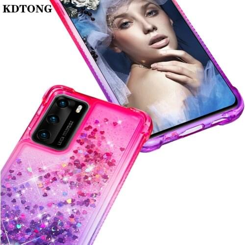 P Smart 2021 Phone Case For Huawei P40 Mate30 Pro Honor 10 Lite 9X Nova 5 5i Capa Dynamic Gradient Quicksand Etui Soft TPU Cover