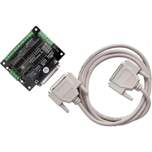 CNC 6Axis DB25 Breakout Board Interface Adapter MACH3 KCAM4 EMC2 + DB25 Cable longs