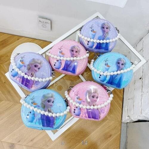 Disney Frozen Elsa Anna 3D Childrens Bag Mini Shoulder Bag Cartoon Baby Coin Purse Girls Messenger Bag Mobile Phone Bag