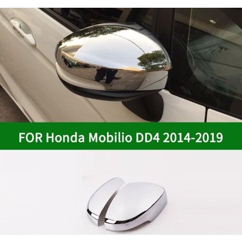 For Honda Mobilio DD4 2014-2019 car Rearview mirror cover trim,chrome silver Side Turn Signal Mirror Covers 2015 2016 2017 2018