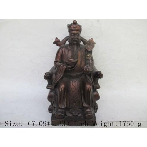 Chinese copper art dragon fortune wing god of wealth The best statue