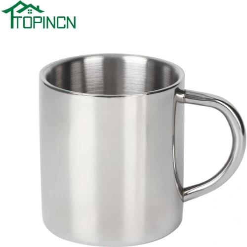 300ml Double Wall Stuble Stainless Steel Drinking Mug Cup Travel Coffee Mug Tea Milk Cup For Camping Travelling Climbing