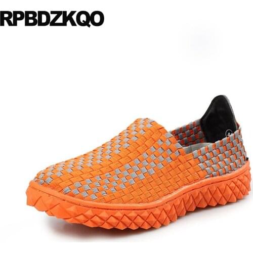 Lightweight designer driving round toe women breathable slip on flats ladies cheap woven elastic shoes chinese casual china