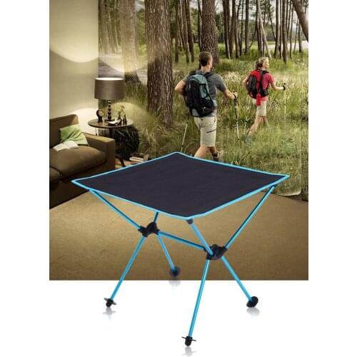 Outdoor Lightweight Folding Table Aluminum Alloy Portable Camping Fishing Picnic Square Table Oxford Cloth Travel Outing Desk