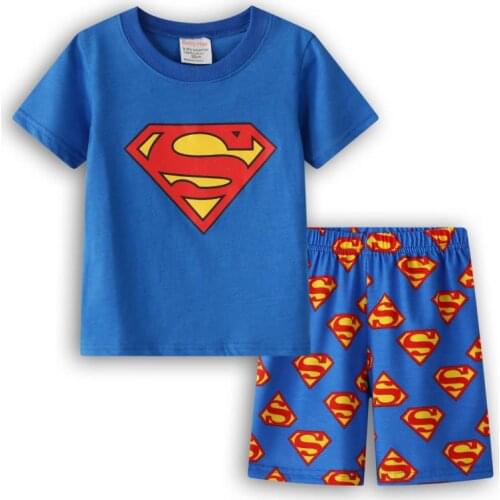 Summer Children Pajamas Short Sleeve O-Neck T Shirt+Shorts Sets Kid Pyjamas Boy Girl Pijamas Cosplay Cartoon Baby Sleepwear Suit