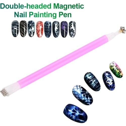 Double Head Magnetic Pen DIY 3D Nail Art Polish UV Gel Manicure Tools for Nails Drawing Nail Art Tool Manicure Nail Gel Polish