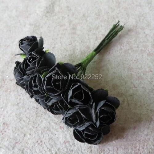 1.5CM mini mulberry black paper roses bouquet,diy craft scrapbooking accessories,boutonniere,decoration for candy box,garland