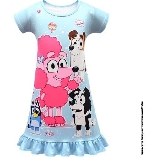 New Baby Kids Dresses Girls Dress Sleeveless Clothing Children Princess Party Dress bingo bluey Clothes 2 3 4 5 6 7 8 years