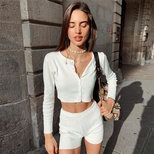 2020 Autumn Solid Basic Knitted Cardigan Full Sleeve Bottoming Shirt Women Fashion Girls Single-Breasted Casual Top Tee shirt