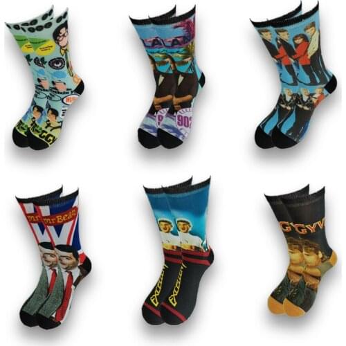 Autumn and Winter Men and Women Sock Characters Printing The Middle Tube is Soft and Comfortable Skateboard Socks