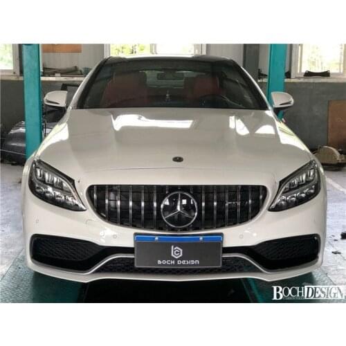 Suitable for c W205 Grade C200 C260 C300 Upgrade C63 Amg Front Bar Middle Net Rear Lip Tail Throat Kit