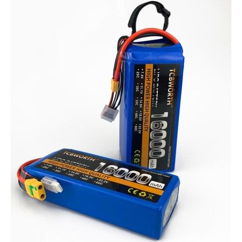 RC LiPo Battery 4S 14.8V 16000mAh 25C 35C RC Airplane Drone Quadrotor Helicopter Agricultral Aircraft Multirotor Hexacopter