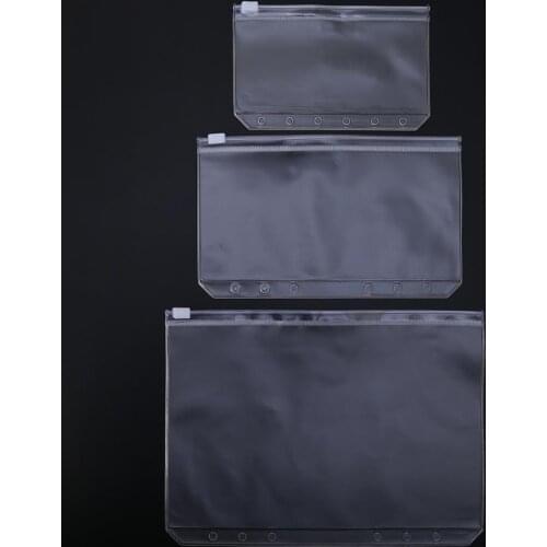 Clear PVC Storage Bag Pouch For Notebook Diary Day Planner Zipper Business Cards