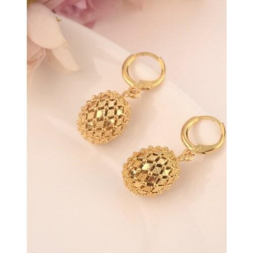 Bangrui Beads Earrings for Women/Girls Gold Color Ball Earing Jewelry Gifts African,Indonesia,Nigeria,Congo,Arab Earring gift