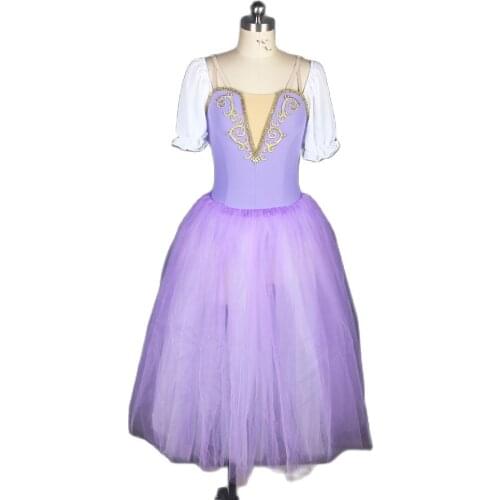 Puff chiffon sleeve ballet tutu Long romantic dancewear Ballerina Dance tutu girl & women stage performance dancewear tutu