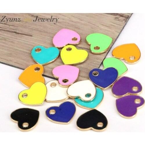 10PCS, Heart Bracelet Connectors, Enamel Spacer Beads Charms Earrings Necklaces Jewelry Findings